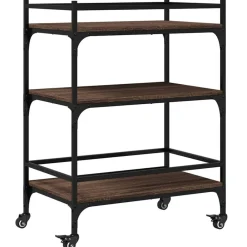 vidaXL Carrito de cocina madera ingeniería marrón roble 65x40x86,5 cm Marr&oacute;n roble Best