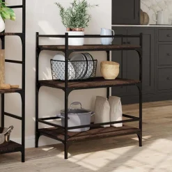 vidaXL Carrito de cocina madera ingeniería marrón roble 65x40x86,5 cm Marr&oacute;n roble Best