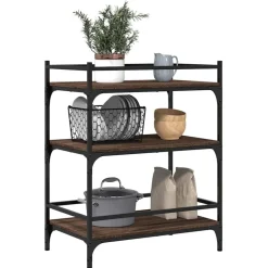 vidaXL Carrito de cocina madera ingeniería marrón roble 65x40x86,5 cm Marr&oacute;n roble Best