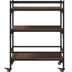 vidaXL Carrito de cocina madera ingeniería marrón roble 65x40x86,5 cm Marr&oacute;n roble Best