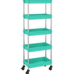 vidaXL Carrito de cocina 5 niveles hierro y ABS turquesa 42x29x128 cm Tuquesa Best