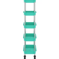 vidaXL Carrito de cocina 5 niveles hierro y ABS turquesa 42x29x128 cm Tuquesa Best