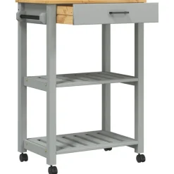 vidaXL Carrito de cocina MONZA madera maciza de pino 60x40x88,5 cm Gris Hot