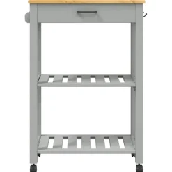 vidaXL Carrito de cocina MONZA madera maciza de pino 60x40x88,5 cm Gris Hot