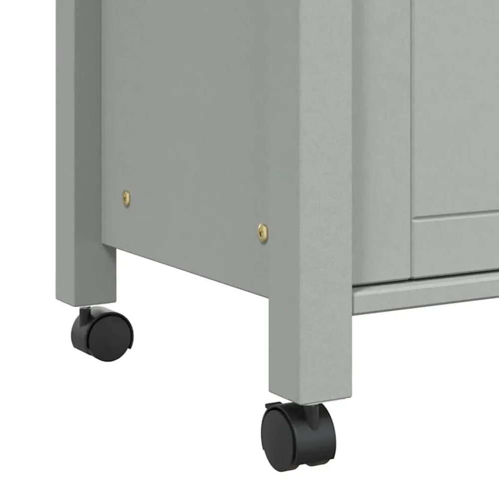 vidaXL Carrito de cocina MONZA madera maciza de pino 84x40x88,5 cm Gris Outlet