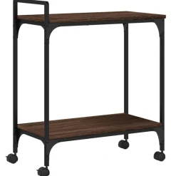 vidaXL Carrito de cocina madera ingeniería marrón roble 60,5x31x72,5cm Marr&oacute;n roble Discount