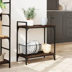 vidaXL Carrito de cocina madera ingeniería marrón roble 60,5x31x72,5cm Marr&oacute;n roble Discount