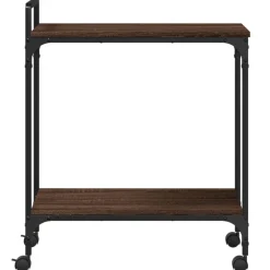 vidaXL Carrito de cocina madera ingeniería marrón roble 60,5x31x72,5cm Marr&oacute;n roble Discount