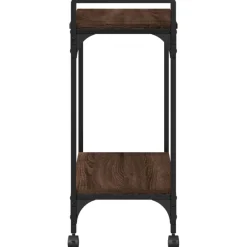 vidaXL Carrito de cocina madera ingeniería marrón roble 60,5x31x72,5cm Marr&oacute;n roble Discount