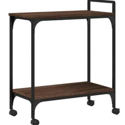 vidaXL Carrito de cocina madera ingeniería marrón roble 60,5x31x72,5cm Marr&oacute;n roble Discount