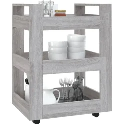 vidaXL Carros E Islas-Carrito de cocina madera contrachapada 60x45x80 cm