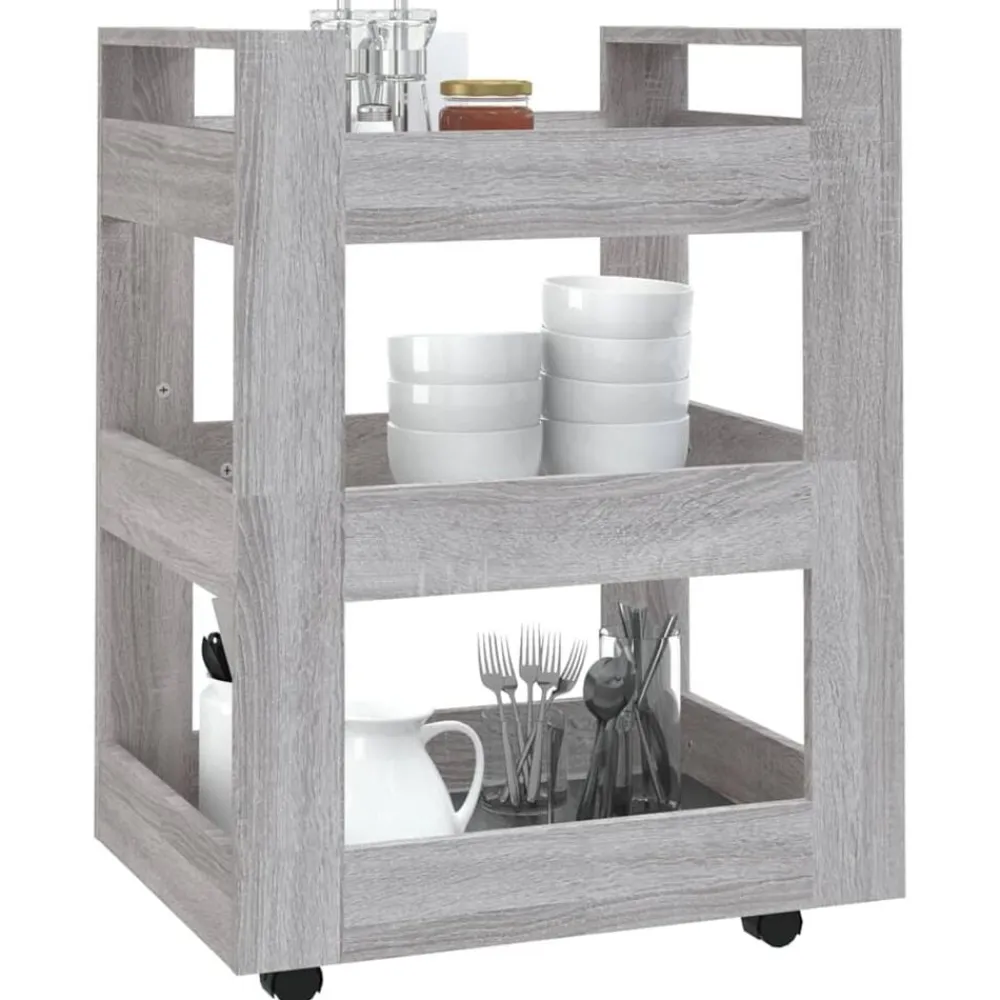 vidaXL Carros E Islas-Carrito de cocina madera contrachapada 60x45x80 cm
