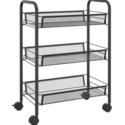 vidaXL Carrito de cocina 3 niveles hierro 46x26x64 cm Negro Online