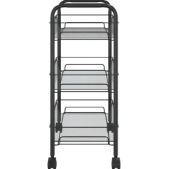 vidaXL Carrito de cocina 3 niveles hierro 46x26x64 cm Negro Online