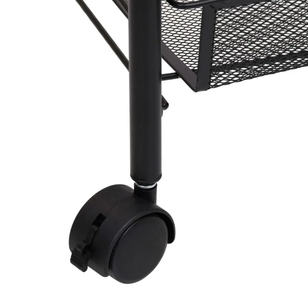 vidaXL Carrito de cocina 3 niveles hierro 46x26x64 cm Negro Online