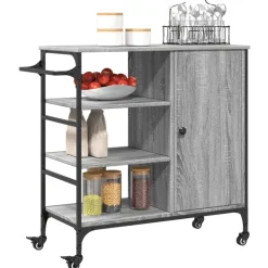 vidaXL Carrito de cocina de madera 87,5x38,5x84,5 cm Gris sonoma Hot