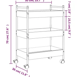 vidaXL Carrito de cocina madera de ingeniería 50x30x70 cm Gris sonoma Sale