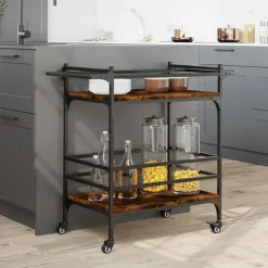 vidaXL Carros E Islas-Carrito de cocina madera ingeniería 82x40x78,5 cm