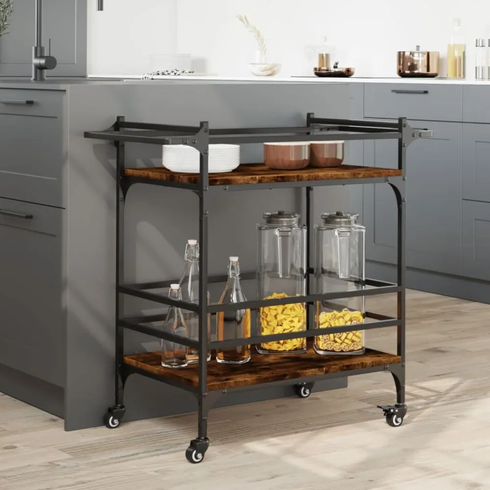 vidaXL Carros E Islas-Carrito de cocina madera ingeniería 82x40x78,5 cm