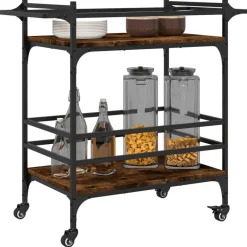 vidaXL Carros E Islas-Carrito de cocina madera ingeniería 82x40x78,5 cm