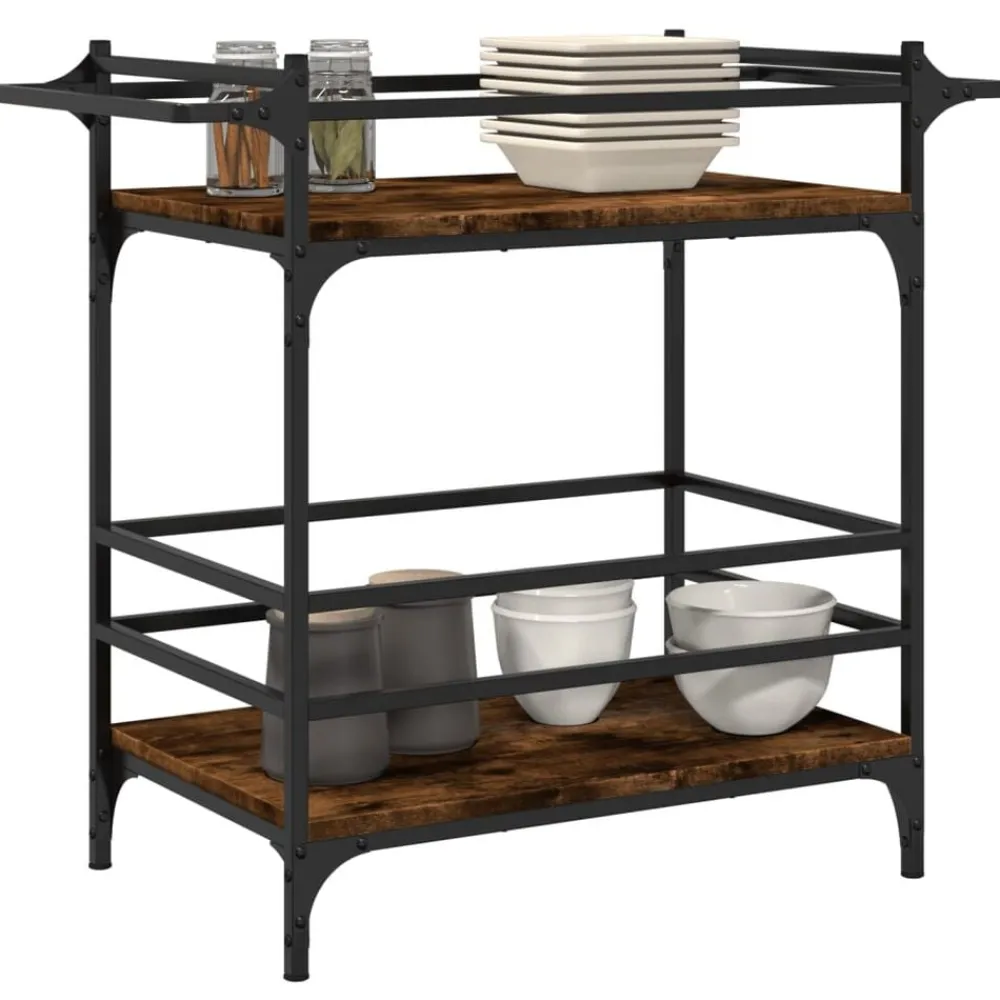 vidaXL Carros E Islas-Carrito de cocina madera ingeniería 82x40x78,5 cm