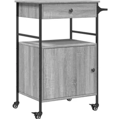 vidaXL Carrito de cocina madera ingeniería 56x43x89,5 cm Gris sonoma Clearance