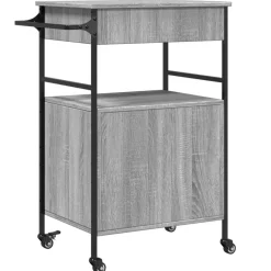 vidaXL Carrito de cocina madera ingeniería 56x43x89,5 cm Gris sonoma Clearance
