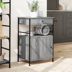 vidaXL Carrito de cocina madera ingeniería 56x43x89,5 cm Gris sonoma Clearance