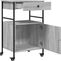 vidaXL Carrito de cocina madera ingeniería 56x43x89,5 cm Gris sonoma Clearance