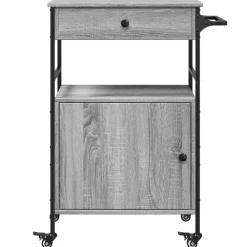 vidaXL Carrito de cocina madera ingeniería 56x43x89,5 cm Gris sonoma Clearance
