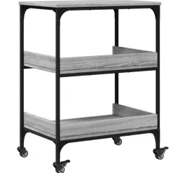 vidaXL Carrito de cocina madera ingeniería 60x41x80,5 cm Gris sonoma Clearance