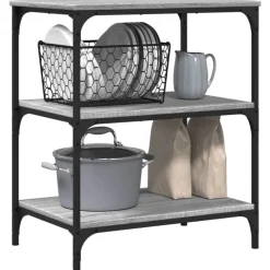 vidaXL Carrito de cocina madera de ingeniería 60x41x76 cm Gris sonoma Sale