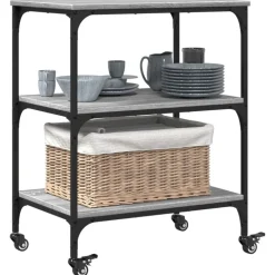 vidaXL Carrito de cocina madera de ingeniería 60x41x76 cm Gris sonoma Sale