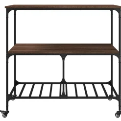 vidaXL Carrito de cocina madera ingeniería marrón roble 100x50x95 cm Marr&oacute;n roble Online
