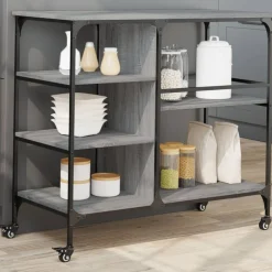 vidaXL Carros E Islas-Carrito de cocina madera ingeniería 100x45x89,5 cm