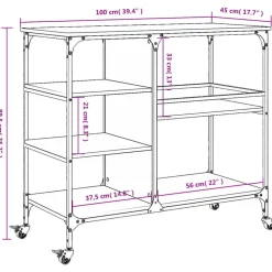 vidaXL Carros E Islas-Carrito de cocina madera ingeniería 100x45x89,5 cm