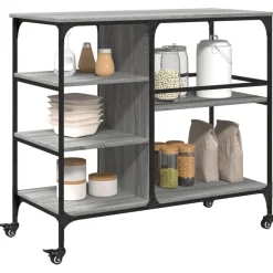 vidaXL Carros E Islas-Carrito de cocina madera ingeniería 100x45x89,5 cm