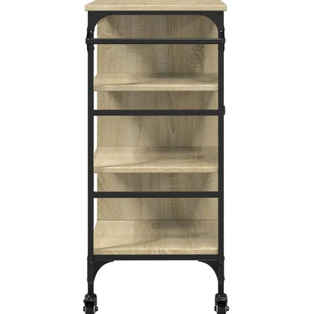 vidaXL Carros E Islas-Carrito de cocina madera ingeniería Sonoma 87,5x38,5x84,5 cm