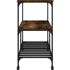 vidaXL Carrito de cocina madera ingeniería 100x50x95 cm Roble ahumado Clearance