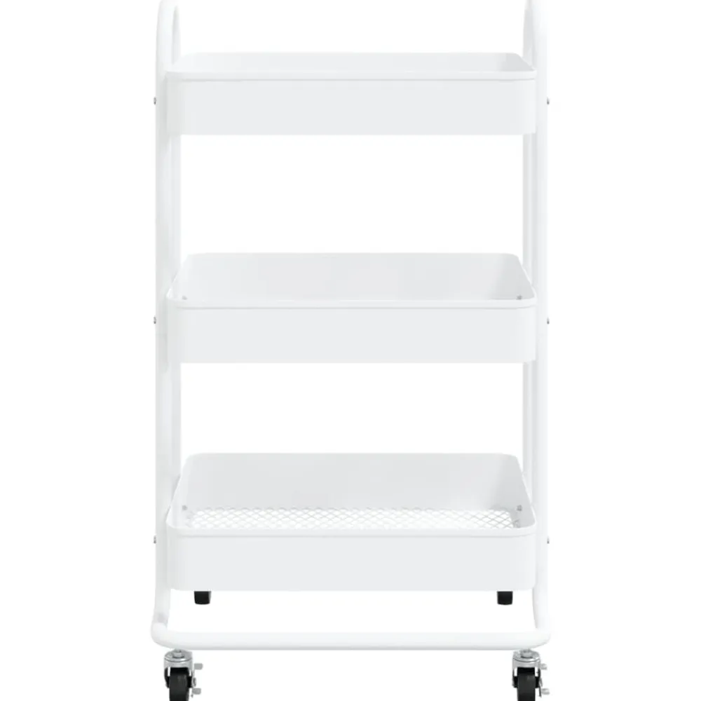 vidaXL Carrito de cocina 3 niveles acero 43x34x79 cm Blanco Sale