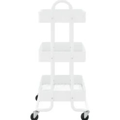 vidaXL Carrito de cocina 3 niveles acero 43x34x79 cm Blanco Sale