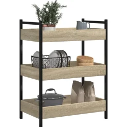 vidaXL Carros E Islas-Carrito de cocina madera de ingeniería 50x30x70 cm