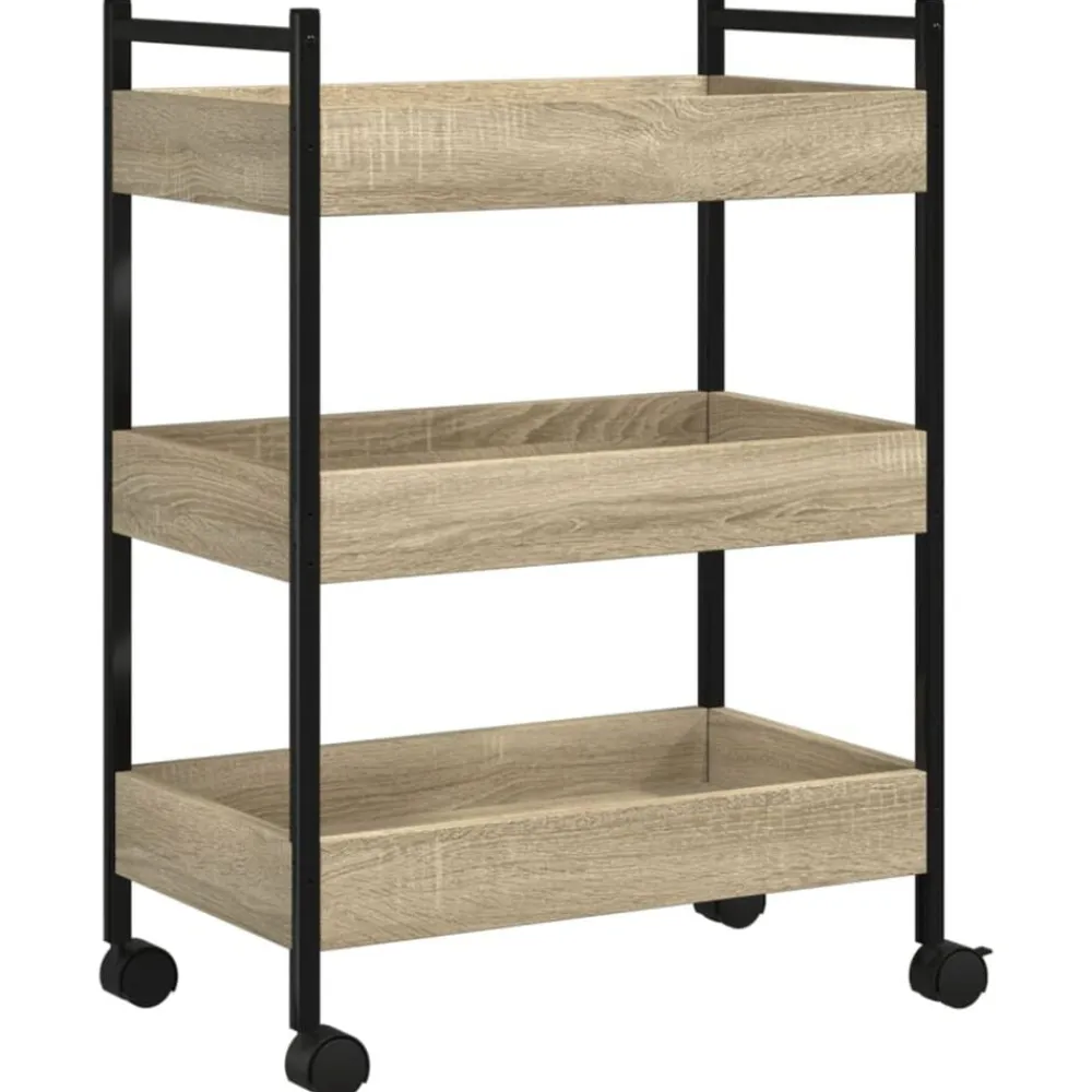 vidaXL Carros E Islas-Carrito de cocina madera de ingeniería 50x30x70 cm