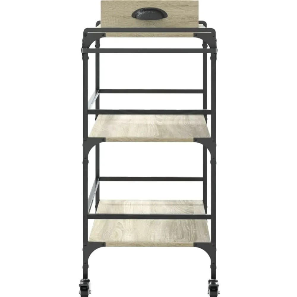vidaXL Carrito de cocina madera ingeniería 81,5x41x92,5cm Roble Sonoma Discount