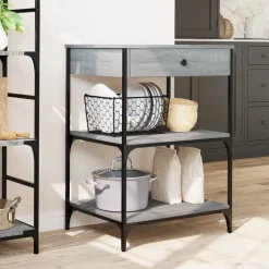 vidaXL Carros E Islas-Carrito de cocina madera ingeniería 60x48x89,5 cm