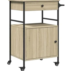 vidaXL Carrito de cocina madera ingeniería 56x43x89,5 cm Roble Sonoma Best