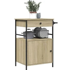 vidaXL Carrito de cocina madera ingeniería 56x43x89,5 cm Roble Sonoma Best