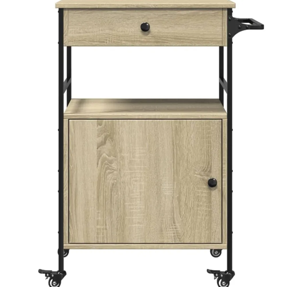 vidaXL Carrito de cocina madera ingeniería 56x43x89,5 cm Roble Sonoma Best