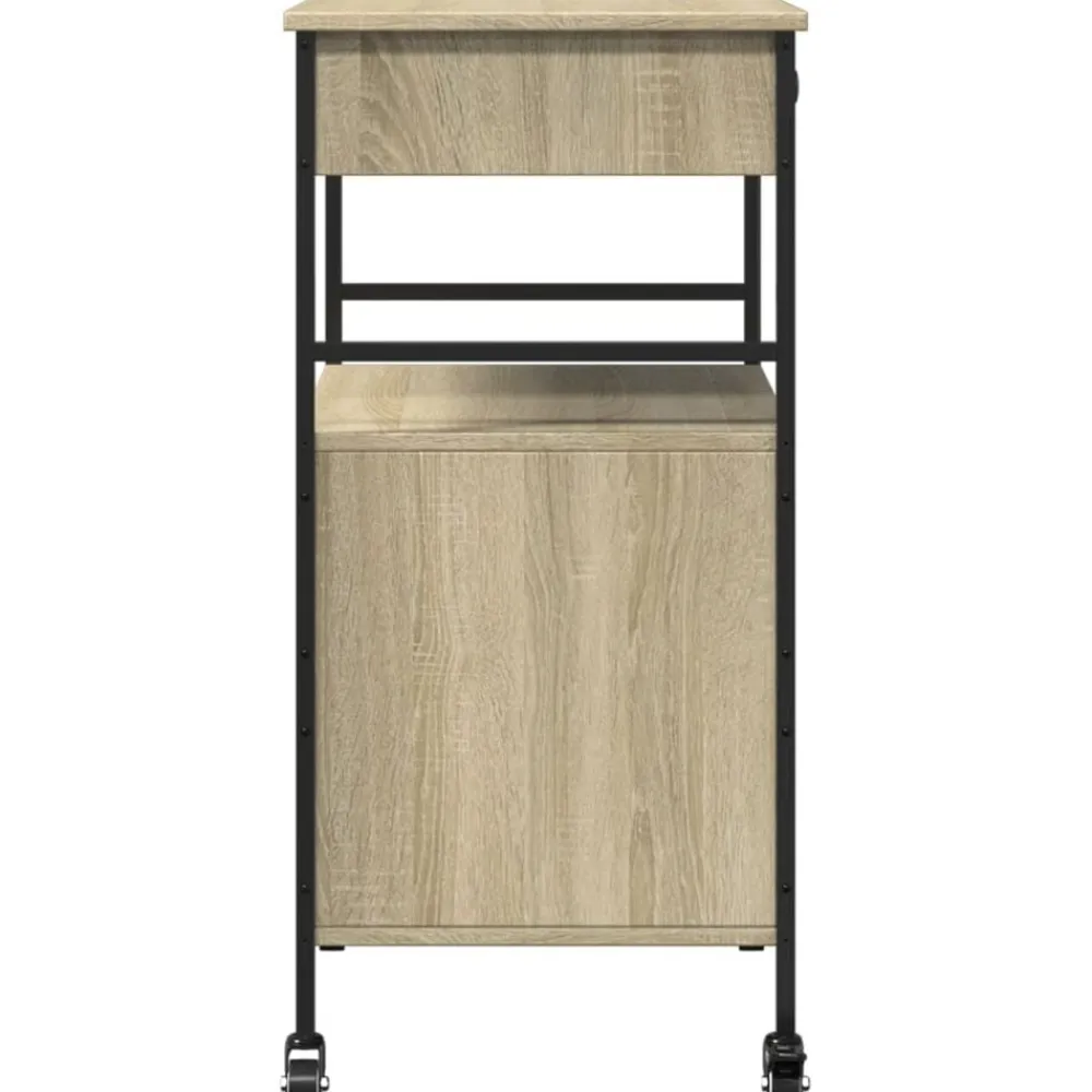 vidaXL Carrito de cocina madera ingeniería 56x43x89,5 cm Roble Sonoma Best