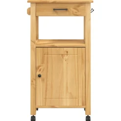 vidaXL Carros E Islas-Carrito de cocina MONZA madera maciza de pino 48x40x88,5 cm